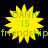 Yellow starburst shape with green text reading 'DANK IS friendship' on black background, repeated in four identical