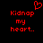 Red pixelated text and heart symbol on black background, with identical static frames side-by-side.