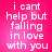 A static image with four identical of white text on a pink background reading "i cant help but falling in love with you"