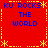Red background with blue text "KU ROCKS THE WORLD" repeated in four quadrants, bordered by yellow pixelated lines and star shapes.