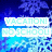 Pixelated blue and white snowflake design with 'VACATION! NO SCHOOL' text overlay on a gradient background.