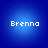 Four identical blue circular icons with white text 'Brenna' centered on each, arranged in a on a dark blue background