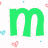 Pixelated colorful letters spell 'mADDiE' on white background with scattered heart and zigzag shapes.
