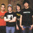 Animated contact sheet of a Fall Out Boy icon showing sequential text animation and a static group photo in the top-left corner.