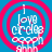 Four identical circular icons with red concentric rings on a blue background, each containing white text reading "I love crows" and "frank" in smaller letters below.