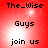 Red background with pixelated text 'The_Wise Guys join us' and a bright white light effect that shifts position across frames.