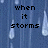 Pixelated text on a blue rain background with a gray rectangle on the right side.