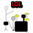 A pixelated animation of a drum kit with yellow cymbals and black drums, featuring red 'LOL' text above the setup in two