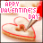 Heart-shaped cookie with red icing outline and white filling, being decorated by a hand holding a piping bag; 'HAPPY VALENTINE'S DAY' text in pink pixelated font on red banner above.