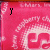 Animated pink background with white candy wrapper design and changing text from 'y' to 'yu' to 'yum' to 'yum!'