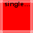 Red background with white lines and black text reading 'single...' at the top of each