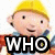 four identical cartoon characters in yellow hard hats with text overlays reading WHO DOESN'T LIKE BOB and ??????