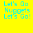 Yellow background with cyan text reading "Let's Go Nuggets Let's Go!" in a of six identical , some showing partial white overlays