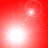 Red background with four white circular light effects arranged in a , each connected by a dotted line to a smaller circle at the top or bottom