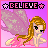 Pixel art fairy icon with pink wings and dress, displaying three animation frames in a contact sheet layout against gray background.