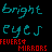 Pixelated text in teal and red on black background: 'bright eyes' above 'FEVER5+ MIRRORS'.