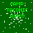 Green background with white pixelated text reading 'CAMP TACONIC ROX!!!' in a pattern, scattered white pixel fragments across the image
