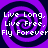 Four identical purple and dark blue spiral patterns with white text reading "Live Long, Live Free, Fly Forever" arranged in a