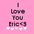 Pink background with black text reading "I Love You Eric<3" and five white/pink plus signs below, showing animation where the third plus sign changes from white to pink.