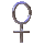 six female gender symbol icons with varying circular and vertical bar states across three