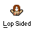Pixelated cartoon character with brown hair and white face holding up a beige garment, displayed in four positions with text below