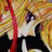 A pixelated anime-style character with blonde hair and purple eyes appears on the left side of a contact sheet, while the right side displays text "Anime IM" and "cOw" in white stylized font against black background.