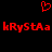 Red pixelated text 'hRyStAa' repeated twice on black background with red heart symbol above.