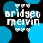 Pixelated blue and black background with white text 'bridget mervin' surrounded by small heart symbols, animated to shift position.