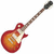 Pixelated electric guitar with sunburst finish, brown neck, and black headstock on white background.