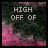 Animated sequence of nine showing 'HIGH OFF OF' text with pink smoke effects, transitioning to a white cursive 'love' in the final