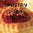 A pixelated image of a pastry with red filling, featuring text overlays that change from 'PASTRY and STRUDEL' to 'FOREVER'.