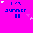A bright pink background displays repeated 'i <3 summer !!!!' text with varying star positions across a