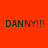 Four quadrants display 'DANNY!!!' text on solid backgrounds: orange top-left, purple top-right, blue bottom-left, and magenta bottom-right.