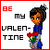 Pixelated character holding red flowers with changing text colors across three