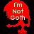 Red pixelated skull with 'I'm Not Goth' text, two variations of red and dark red color schemes on black backgrounds.
