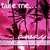 A 2x2 contact sheet of three animated tropical beach scenes with palm trees, ocean waves, and sunset colors in a pixelated style.