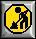 Yellow octagonal icons with black silhouettes of figures performing tasks, set in silver frames on a
