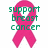 A pink breast cancer awareness ribbon with green text overlays reading support breast cancer, awareness! PLEASE! Help, and my grandma LIVE!