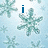 Pixelated blue snowflakes on light blue background with text "i love you" and "anna & christina" in dark blue.