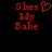 Red pixelated text 'Shes My Babe' with a heart symbol on the left side, displayed against a black background.