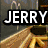 Six display variations of 'JERRY' text with different backgrounds and symbols including a heart, 'I U', 'P.S. Love u', and 'J+B 4EVER' on red