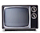 Nine retro television sets arranged in a , each with distinct screen states including static and film-related imagery