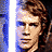 A 4-frame contact sheet of a Star Wars-themed animated buddy icon featuring Anakin Skywalker with varying expressions and poses, including one frame showing text "Coolbuddy.com" on a black background.