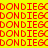 Red text reading 'DON DIEGO' repeated in a pattern on a yellow and green background with no visible animation changes