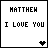 Two side-by-side pixel art frames showing text and a heart symbol with color variation between the two frames.