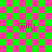 Pixelated pink text 'Gilly' appears four times on a green and pink checkerboard background with overlays