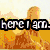 Pixelated image with text overlays: 'Here I am.' on a yellow-orange background, 'as' over purple starburst, 'PERFECT' on blue with yellow star, 'as I'm' on rainbow swirl, and partial 'ever gonna be' on brown texture.