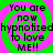 Four identical display a green and pink spiral background with black text reading "You are now hypnotized to love ME!!" in pixelated font