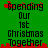 Green background with black text reading "Spending Our 1st Christmas Together" and red pixelated accents, displayed in two identical vertical