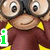 Animated sequence of cartoon monkeys in brown and yellow outfits with binoculars, displaying changing letters 'i', 'C', and 'U' on a gray background.